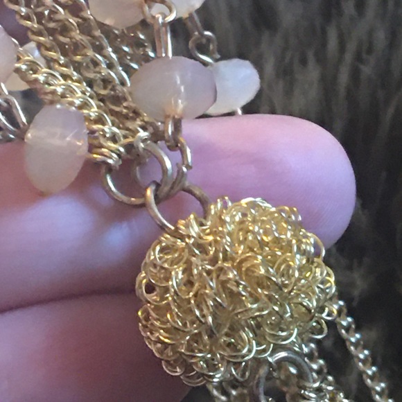 Multi strand gold chain with faceted bead necklace - Picture 6 of 8